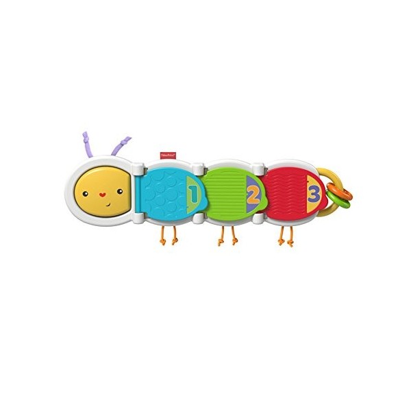 Fisher-Price La Chenille des Surprises jouet bébé avec 3 animaux cachés derrière les portes et différentes textures, 6 mois e