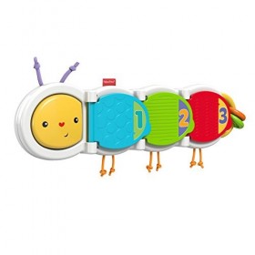 Fisher-Price La Chenille des Surprises jouet bébé avec 3 animaux cachés derrière les portes et différentes textures, 6 mois e