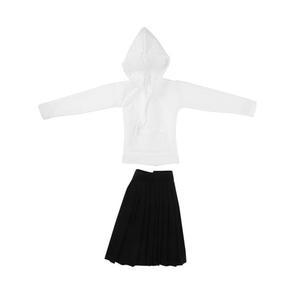 ibasenice Ensemble De Vêtements De Mini Poupée Petit Sweat À Capuche avec Jupe Plissée Tenue De Poupée Bjd Faite À La Main po