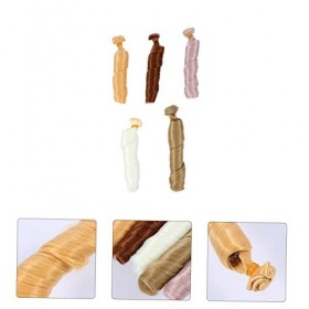 Toyvian 5 Pièces Perruque De Poupée Perruque Frisée De Poupée Remplacement De Perruques De Poupée Fabrication De Poupées Chev