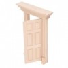 Porte de Maison de Poupée, Panneau de Porte Miniature en Bois 1:12, Cadre de Porte à 6 Grilles, Meubles Non Peints, Accessoir