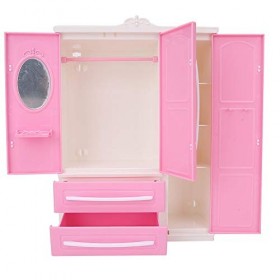 Armoire de Meubles de Placard de Poupée, Accessoires de Poupées de Placard de Maison de Poupée pour Poupées Filles Jouets Cad