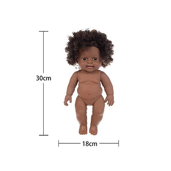 Uteruik Poupée noire de 30,5 cm avec haut à manches longues et pantalon pour enfants, cadeau danniversaire A 