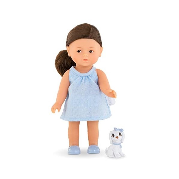 Corolle - Mes Minis Corollines, Romy avec Son Chien, 20cm, dès 3 Ans, 9000240060