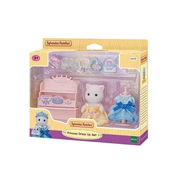 Sylvanian Families - Le Salon Coiffure - La fille Chat Persan et sa panoplie de princesse - 5645 - Figurines Prêt à Jouer - M