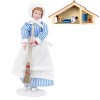 Natudeco 1:12 Miniature Porcelaine poupée modèle Miniature Homme Chef serviteur céramique Personnes Maison de poupée Accessoi