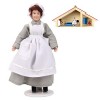 Natudeco 1:12 Miniature Porcelaine poupée modèle Miniature Homme Chef serviteur céramique Personnes Maison de poupée Accessoi