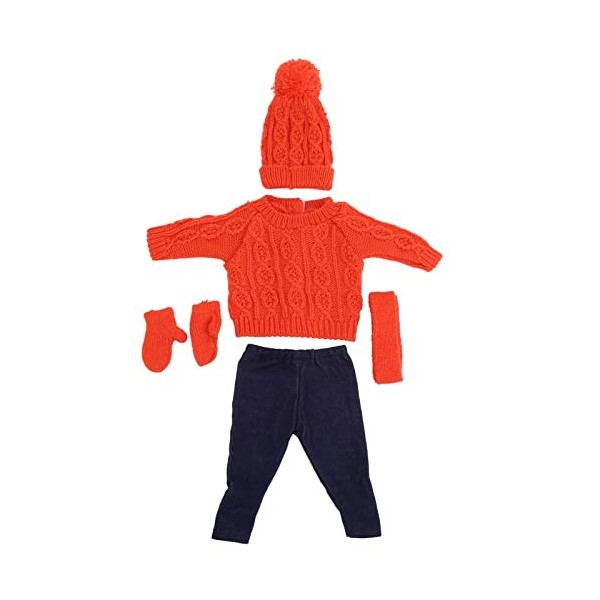 Vêtements de poupée de Noël,Tenues de poupée de Noël dhiver pour poupée bébé de 18 Pouces, vêtements de poupée Pull Pantalon