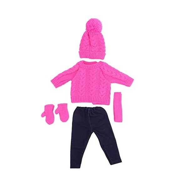 Vêtements de poupée de Noël,Tenues de poupée de Noël dhiver pour poupée bébé de 18 Pouces, vêtements de poupée Pull Pantalon