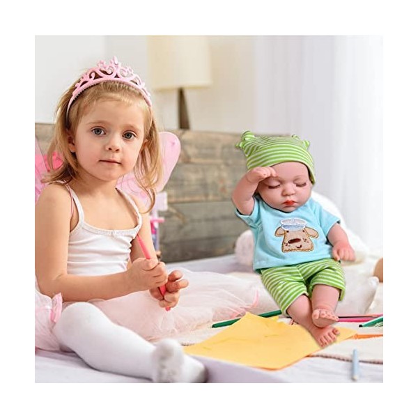 Générique Véritable poupée bébé | Poupée bébé Reborn endormie de 10 Pouces | Poupée Nouveau-né Fille, Jouet réaliste pour béb