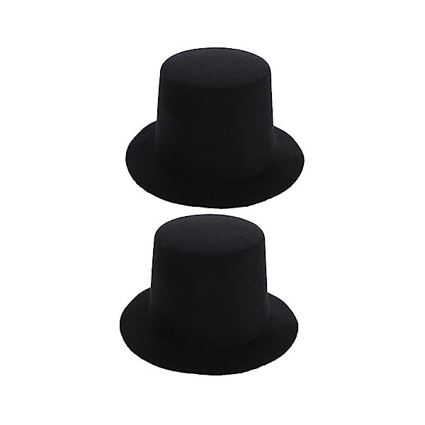 ibasenice 2 Pièces Chapeau Noir Bonhomme De Neige Casquette Noir Coozies Poupée Robe Noir Accent Décor Mini Casquette De Clow