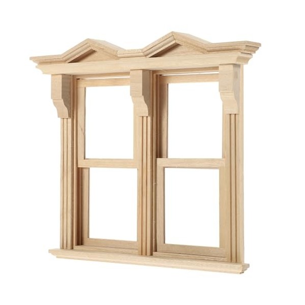 Didiseaon Maison De Poupée Miniature Fenêtre en Bois Mini Cadre De Fenêtre Modèle en Bois 4 Fenêtres À Carreaux pour Accessoi