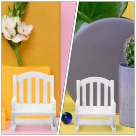 Amosfun 2 Pièces Maison De Poupée Miniature Chaises 1:12 Maison De Poupée Chaises À Bascule Modèle De Meubles en Bois De Noël