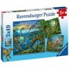 Ravensburger - Puzzle Enfant - Puzzles 3x49 p - La fascination des dinosaures - Dès 5 ans - 09317