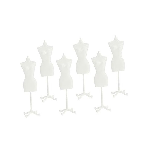 EXCEART 12 Pcs Support Poupée Cintres Mini Porte-Vêtements Mini Robe Formelle Vêtements De Poupée Mannequin Robe De Poupée Su