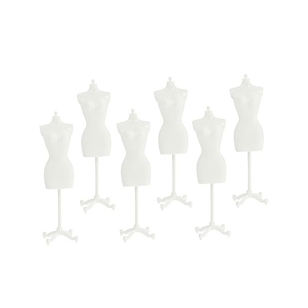 EXCEART 12 Pcs Support Poupée Cintres Mini Porte-Vêtements Mini Robe Formelle Vêtements De Poupée Mannequin Robe De Poupée Su