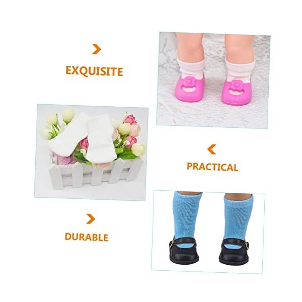 ibasenice 12 Paires De Chaussettes De Poupée Accessoires pour Enfants pour Filles Mini Poupée Accessoires Ornés Chaussettes p