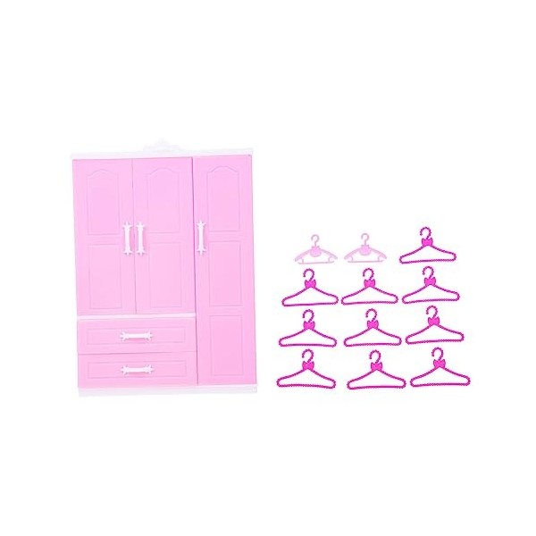 Toyvian 1 Set Mini Garde-Robe Mini Accessoires Poupée Meubles Poupée Vêtements Cintres Muebles Para Miniatures Mini Placard M