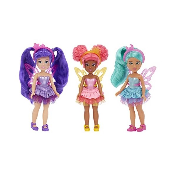 MGA Dream Bella Petites fées avec changement de couleur série céleste, JAYLEN, + 9 surprises, Mini poupée mannequin inspirée 