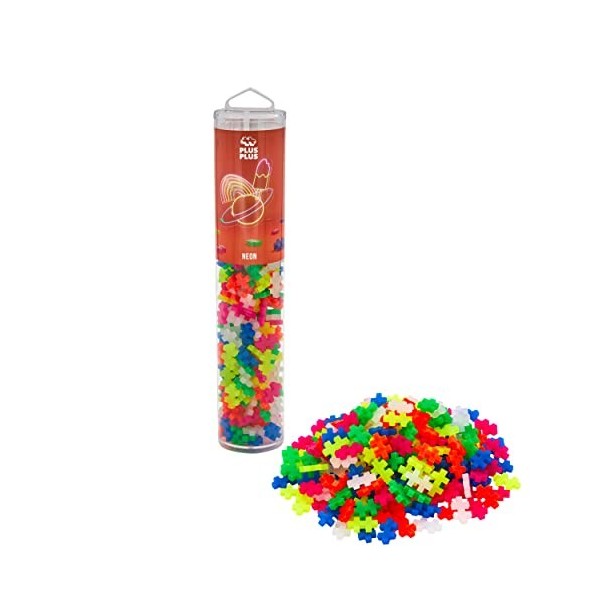 PLUS PLUS - Tube Mega paillettes rose 240 Pcs - PP4243