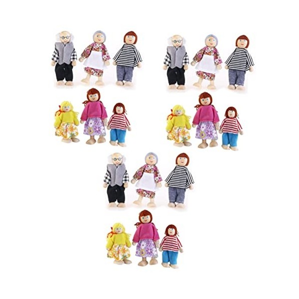 FOYTOKI 6 Pièces Maison De Poupée Personnes Famille Chiffres De La Famille Figurines De Personnes Miniatures Accessoires De M
