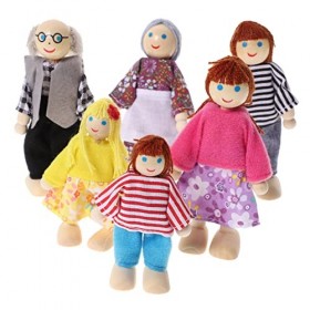FOYTOKI 6 Pièces Maison De Poupée Personnes Famille Chiffres De La Famille Figurines De Personnes Miniatures Accessoires De M