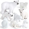 FEPITO 8 Pcs Hiver Réaliste Ours Polaire Figurines Animales Figurine Miniature Jouet De Noël pour Ornements De Noël DIY Forêt