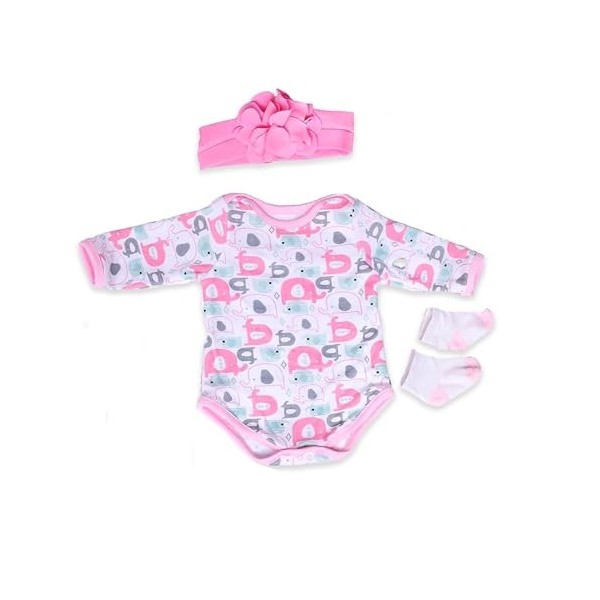 RUNGQIANY VêTements Bebe Reborn Ensemble éLéPhant VêTements BéBé Reborn Fille 56 Cm Quatre Saisons Convient à 50cm-56cm BéBé 