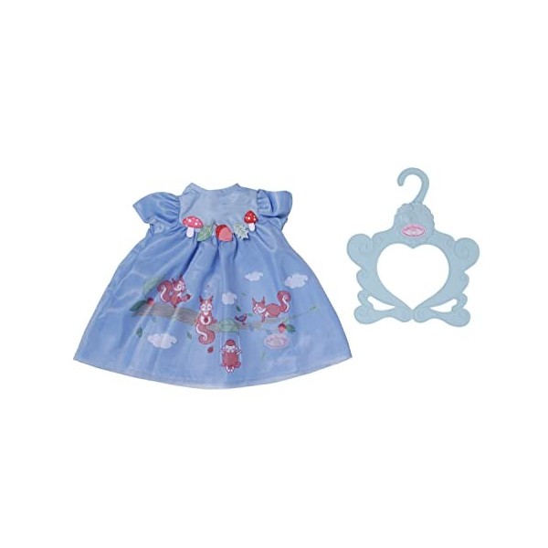 Baby Annabell Robe Bleue 709610 - Tenues & accessoires pour poupées qui mesurent jusqu’à 43cm - Avec 1 robe & 1 cintre - Conv