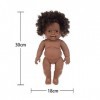 Uteruik Poupée noire de 30 cm avec robe à épaules inclinées, bandeau pour enfants, cadeau danniversaire B 