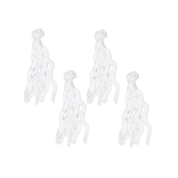 SEWACC 4Pcs Bouclés Perruques Orange Perruque Bouclés Perruque De Cheveux Humains Poupées Bjd Perruques De Poupée Cheveux Bou