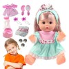 ORTUH Jouets de poupée pour bébé, Ensemble de Jeu de poupée bébé de 12 Pouces, Jouets de Bain Alimentation Poupon avec Vêteme