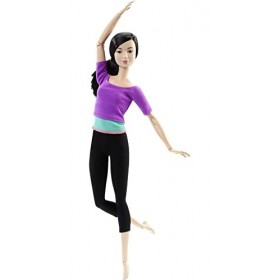 Barbie Made To Move Poupée Articulée Fitness Ultra Flexible Brune Avec Haut Violet Et 22 Points DArticulations, Jouet Pour e