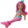 Barbie Dreamtopia Chelsea Mermaid Doll, 6.5-inch with Pink Hair and Tail