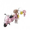 ODS Trendy Teens Mini Fashion Doll in Scooter. Poupée articulée avec Scooter, Casque, Chapeau, Sac à Dos et Brosse à Cheveux.