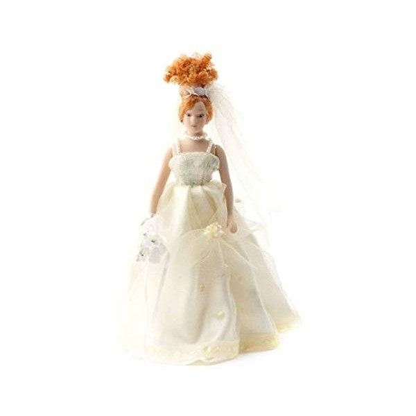 Melody Jane Maison de Poupées Mariée en Ecru Porcelaine Mariage Figurine W Chignon Dame Femme