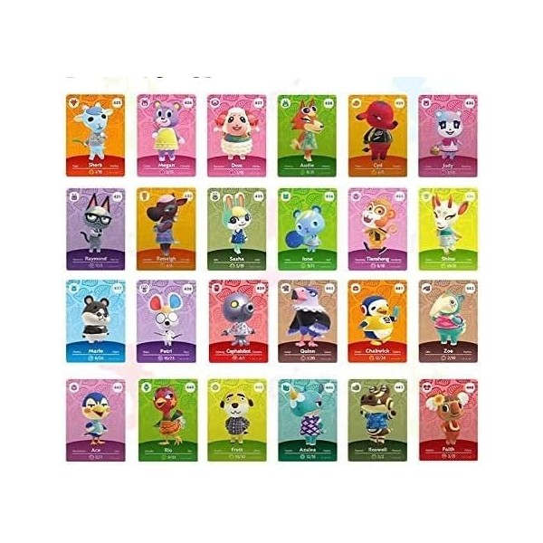 YOMADFUN 6PCS pour Animal Crossing, NFC Cartes de Jeu ACNH NFC pour Cartes de Véhicule Rondes New Horizons - Cartes de la sér