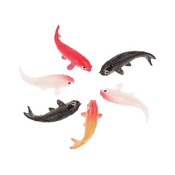 TOYANDONA Lot de 8 mini figurines de poissons rouges - Mini carpes koi miniatures - Décoration de jardin de poupée - Pour ter