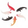 TOYANDONA Lot de 8 mini figurines de poissons rouges - Mini carpes koi miniatures - Décoration de jardin de poupée - Pour ter