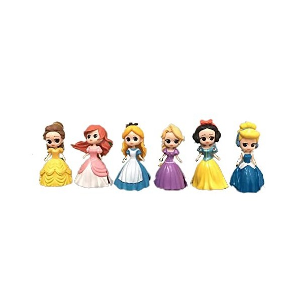 Décoration de Gâteau MODALI 6 pcs Disney Princess Figurines Mini Figurine Gâteau Topper, Figurine Miniature Collectionner pou