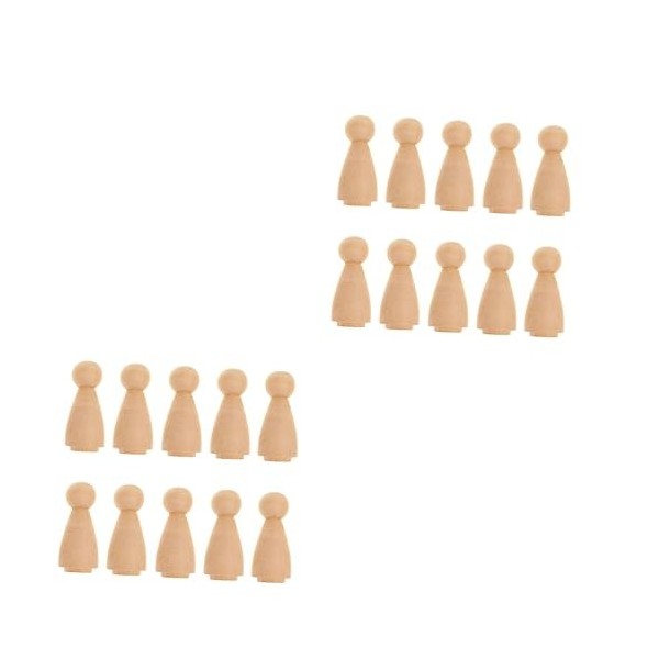 SEWACC 30 Pièces Décor À La Maison Poupées en Bois Décor À La Maison Inachevé Décor À La Maison Naturel Décoration De La Mais