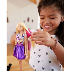 Barbie Poupee Boucles et Couleurs, Appareil à&nbsp; Gaufrer et à&nbsp; Boucler sans Source de Chaleur et Accessoires Inclus, Jouet pour