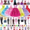 26 vêtements Compatible avec Barbie poupée, 10 Chaussures + 5 Robes + 3 Ensembles de Bikini + 3 vêtements Formels dans lordr