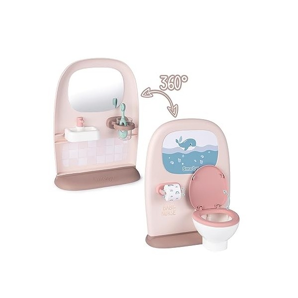 Smoby - Baby Nurse - Toilettes - pour Poupons et Poupées - Apprentissage de lHygiène - Lavabo et Brosse à Dents - 220380
