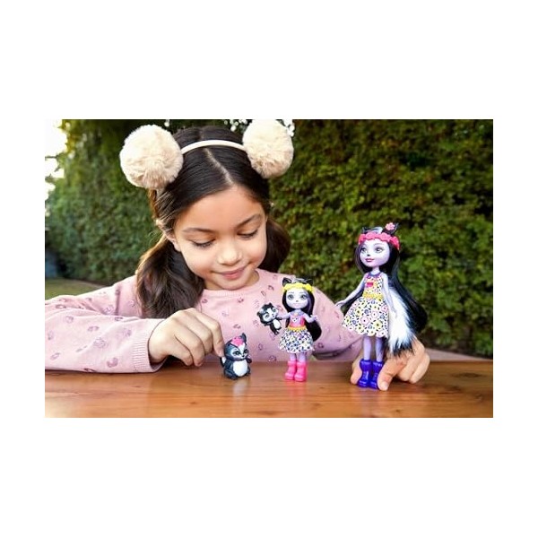 Enchantimals Coffret Sœurs avec mini-poupées Sage et Sabella Moufette, 2  mini-figurines animales et accessoires, jouet pour enfant, HCF82 :  : Jeux et Jouets