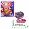 Polly Pocket Coffret Shani Sac Chat Câlin sur le thème vétérinaire avec 2 mini-figurines et 18 accessoires, Jouet Enfant, Dès