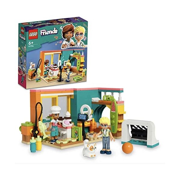 LEGO Friends 41754 La Chambre de Léo, Jouet sur la Pâtisserie, pour Filles et Garçons avec Mini-Poupée 2023 Olly, Accessoires