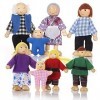 Jzszera 8Pcs Marionnettes en Bois Jouets poupées Familiales Mini Poupées Articulées Poupées Familiales