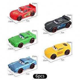 simyron McQueen Mini-véhicules 5 pièces Voitures atures, Mini Voitures à Tirer, incluant Flash McQueen,Jouet pour Enfant, 3 A