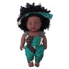 LIZEALUCKY 12 Pouces Reborn Bébé Poupées Noir avec Corps Doux Réaliste Afro-américain Réaliste Nouveau-né Fille Poupée Cadeau